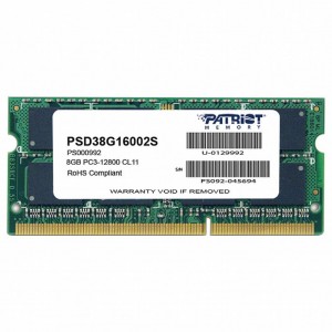 Patriot PSD38G16002S SoDIMM DDR3 8GB 1600 MHz